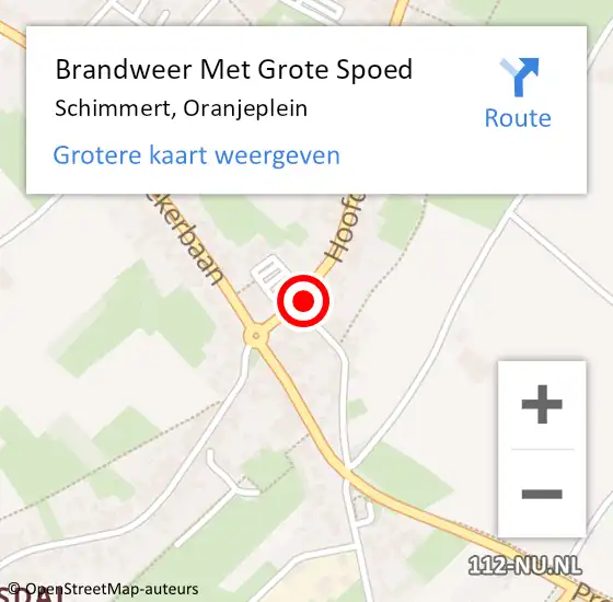 Locatie op kaart van de 112 melding: Brandweer Met Grote Spoed Naar Schimmert, Oranjeplein op 14 februari 2023 00:55