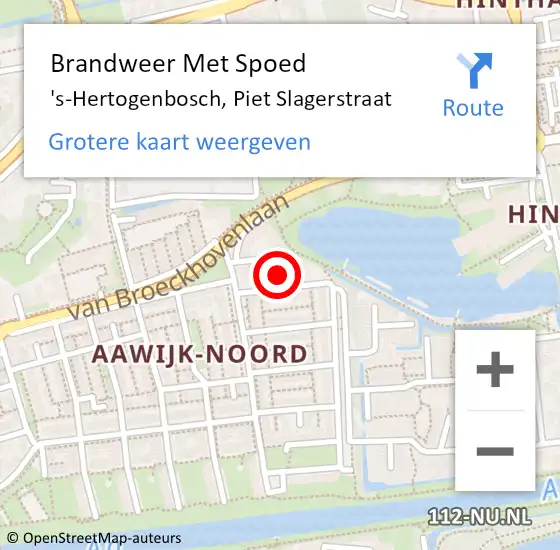 Locatie op kaart van de 112 melding: Brandweer Met Spoed Naar 's-Hertogenbosch, Piet Slagerstraat op 14 februari 2023 08:43