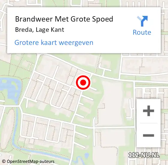Locatie op kaart van de 112 melding: Brandweer Met Grote Spoed Naar Breda, Lage Kant op 14 februari 2023 12:00