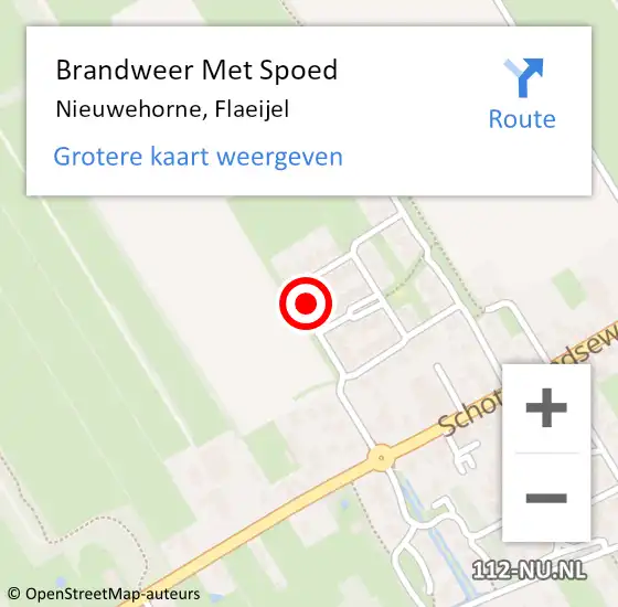 Locatie op kaart van de 112 melding: Brandweer Met Spoed Naar Nieuwehorne, Flaeijel op 15 februari 2023 12:06