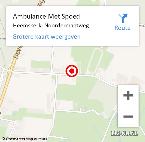 Locatie op kaart van de 112 melding: Ambulance Met Spoed Naar Heemskerk, Noordermaatweg op 15 februari 2023 14:08