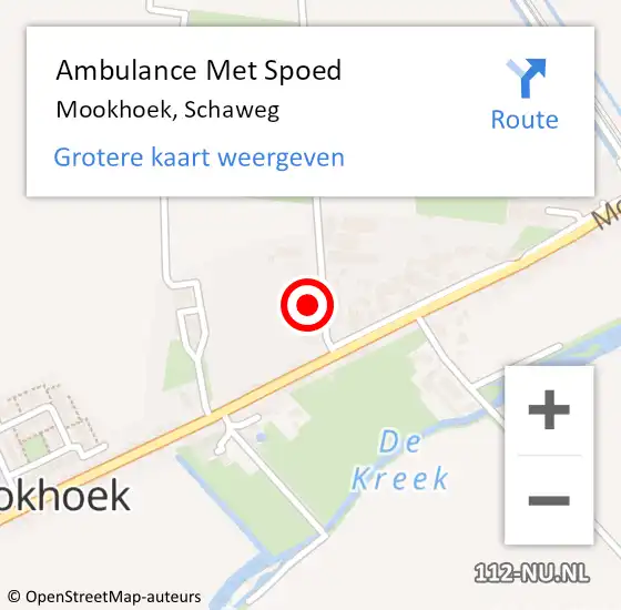 Locatie op kaart van de 112 melding: Ambulance Met Spoed Naar Mookhoek, Schaweg op 16 februari 2023 00:34