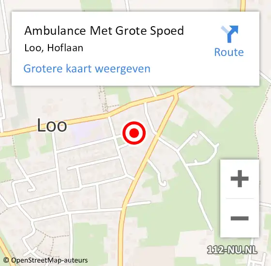 Locatie op kaart van de 112 melding: Ambulance Met Grote Spoed Naar Loo, Hoflaan op 16 februari 2023 06:33