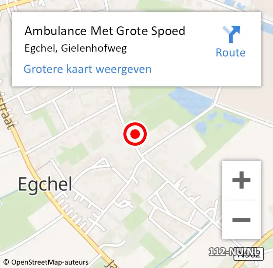Locatie op kaart van de 112 melding: Ambulance Met Grote Spoed Naar Egchel, Gielenhofweg op 16 februari 2023 17:24