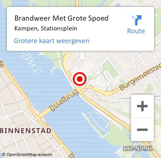 Locatie op kaart van de 112 melding: Brandweer Met Grote Spoed Naar Kampen, Stationsplein op 17 februari 2023 08:13