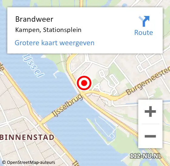 Locatie op kaart van de 112 melding: Brandweer Kampen, Stationsplein op 17 februari 2023 08:16