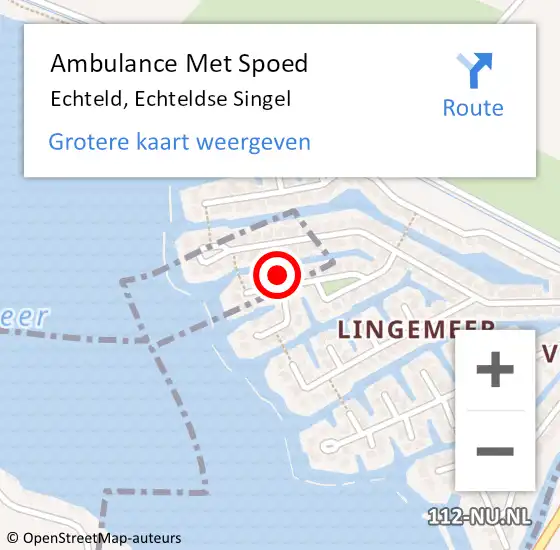 Locatie op kaart van de 112 melding: Ambulance Met Spoed Naar Echteld, Echteldse Singel op 17 februari 2023 10:50
