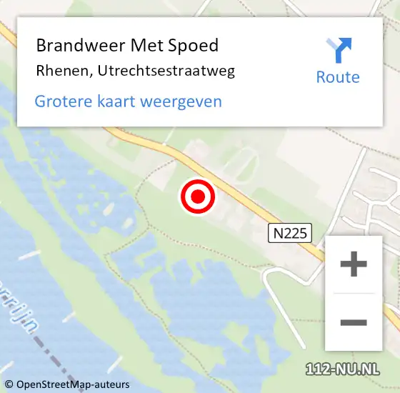 Locatie op kaart van de 112 melding: Brandweer Met Spoed Naar Rhenen, Utrechtsestraatweg op 17 februari 2023 13:38