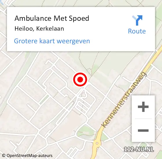 Locatie op kaart van de 112 melding: Ambulance Met Spoed Naar Heiloo, Kerkelaan op 17 februari 2023 20:42