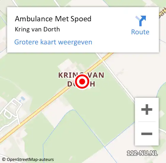 Locatie op kaart van de 112 melding: Ambulance Met Spoed Naar Kring van Dorth op 17 februari 2023 21:32