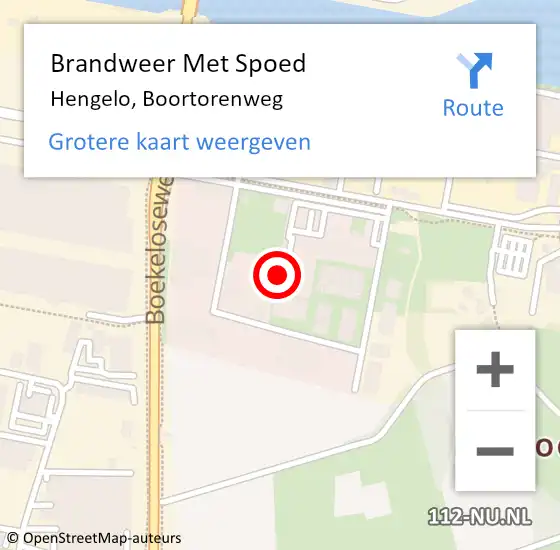 Locatie op kaart van de 112 melding: Brandweer Met Spoed Naar Hengelo, Boortorenweg op 18 februari 2023 00:53