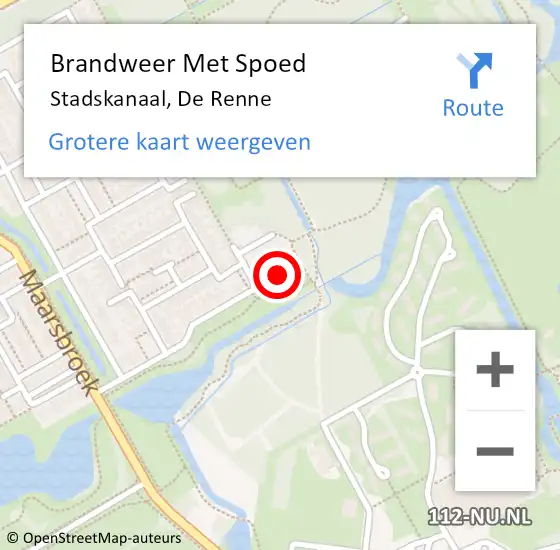 Locatie op kaart van de 112 melding: Brandweer Met Spoed Naar Stadskanaal, De Renne op 16 augustus 2014 00:04