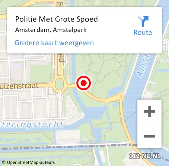 Locatie op kaart van de 112 melding: Politie Met Grote Spoed Naar Amsterdam, Amstelpark op 18 februari 2023 09:46