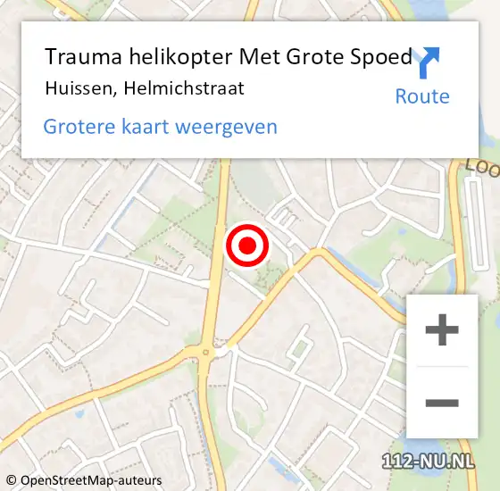 Locatie op kaart van de 112 melding: Trauma helikopter Met Grote Spoed Naar Huissen, Helmichstraat op 18 februari 2023 10:36