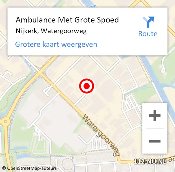 Locatie op kaart van de 112 melding: Ambulance Met Grote Spoed Naar Nijkerk, Watergoorweg op 18 februari 2023 15:37