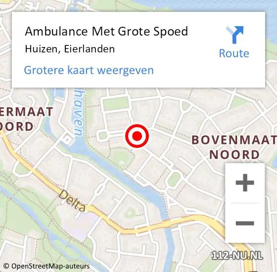 Locatie op kaart van de 112 melding: Ambulance Met Grote Spoed Naar Huizen, Eierlanden op 16 augustus 2014 02:59