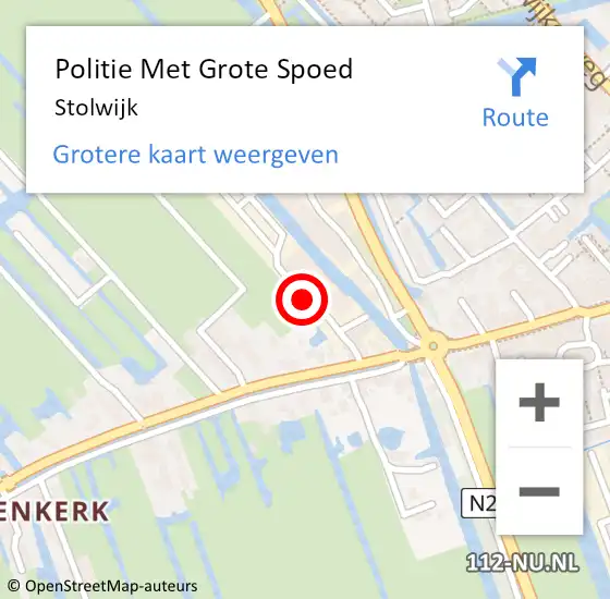 Locatie op kaart van de 112 melding: Politie Met Grote Spoed Naar Stolwijk op 18 februari 2023 23:13