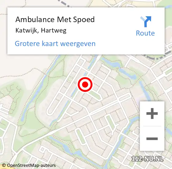 Locatie op kaart van de 112 melding: Ambulance Met Spoed Naar Katwijk, Hartweg op 19 februari 2023 12:53