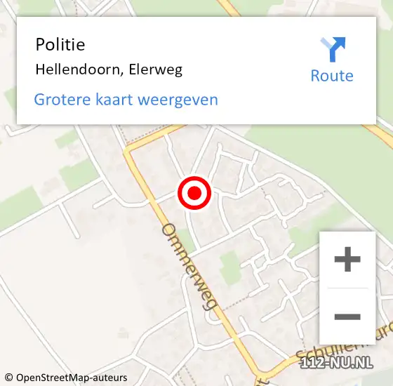 Locatie op kaart van de 112 melding: Politie Hellendoorn, Elerweg op 19 februari 2023 15:36