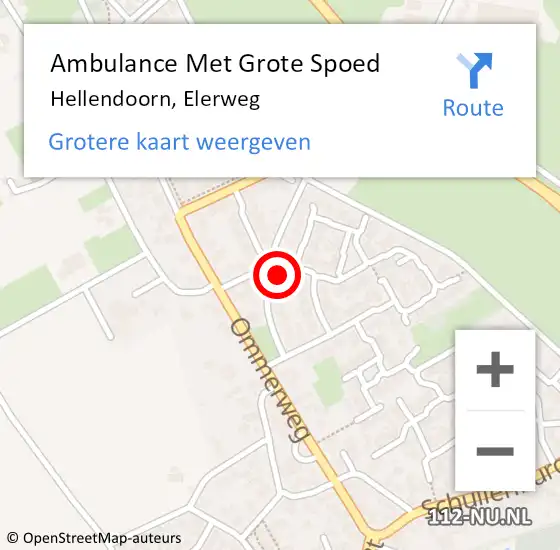 Locatie op kaart van de 112 melding: Ambulance Met Grote Spoed Naar Hellendoorn, Elerweg op 19 februari 2023 15:36