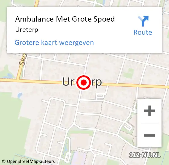 Locatie op kaart van de 112 melding: Ambulance Met Grote Spoed Naar Ureterp op 19 februari 2023 16:46