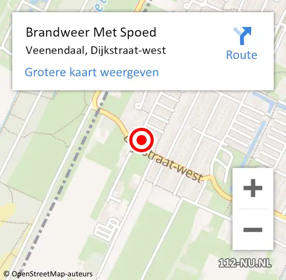 Locatie op kaart van de 112 melding: Brandweer Met Spoed Naar Veenendaal, Dijkstraat-west op 20 februari 2023 13:11