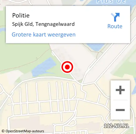 Locatie op kaart van de 112 melding: Politie Spijk Gld, Tengnagelwaard op 20 februari 2023 14:09