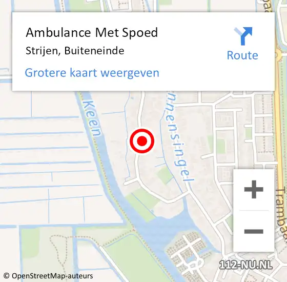 Locatie op kaart van de 112 melding: Ambulance Met Spoed Naar Strijen, Buiteneinde op 21 februari 2023 17:00