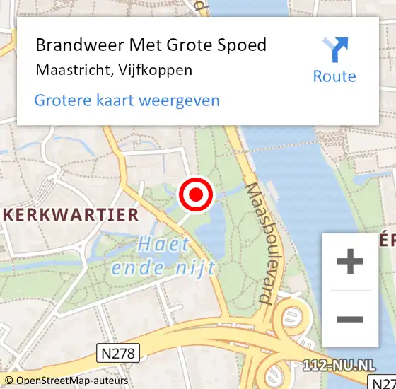 Locatie op kaart van de 112 melding: Brandweer Met Grote Spoed Naar Maastricht, Vijfkoppen op 22 februari 2023 06:39