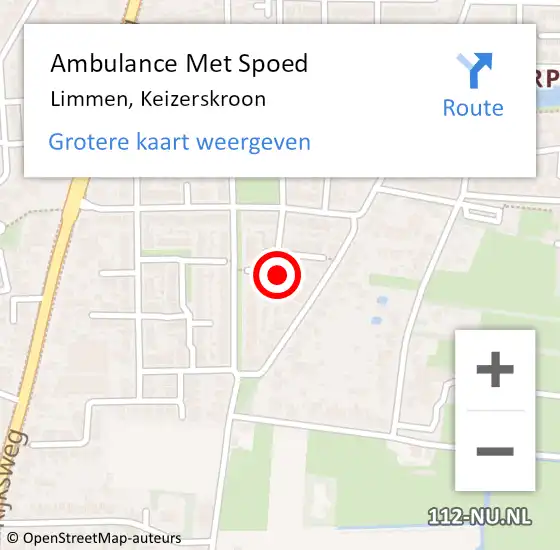 Locatie op kaart van de 112 melding: Ambulance Met Spoed Naar Limmen, Keizerskroon op 22 februari 2023 16:09