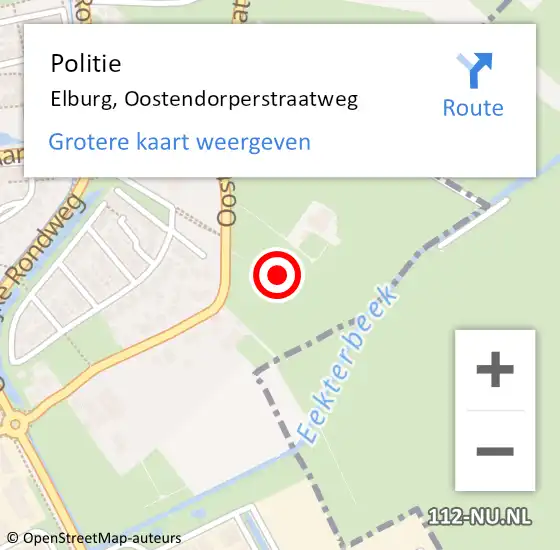 Locatie op kaart van de 112 melding: Politie Elburg, Oostendorperstraatweg op 22 februari 2023 18:44