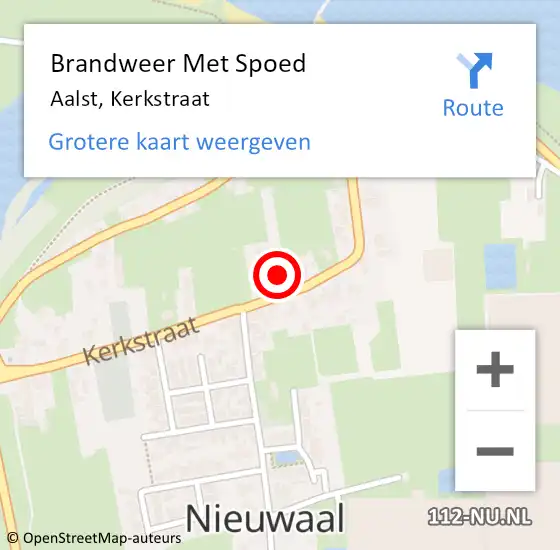 Locatie op kaart van de 112 melding: Brandweer Met Spoed Naar Aalst, Kerkstraat op 22 februari 2023 19:25