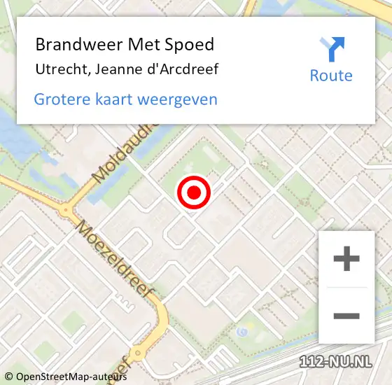 Locatie op kaart van de 112 melding: Brandweer Met Spoed Naar Utrecht, Jeanne d'Arcdreef op 22 februari 2023 19:29