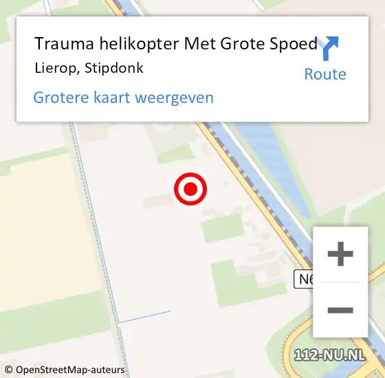 Locatie op kaart van de 112 melding: Trauma helikopter Met Grote Spoed Naar Lierop, Stipdonk op 22 februari 2023 20:55