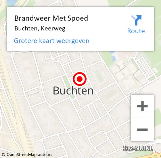 Locatie op kaart van de 112 melding: Brandweer Met Spoed Naar Buchten, Keerweg op 23 februari 2023 01:05
