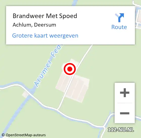 Locatie op kaart van de 112 melding: Brandweer Met Spoed Naar Achlum, Deersum op 23 februari 2023 08:19