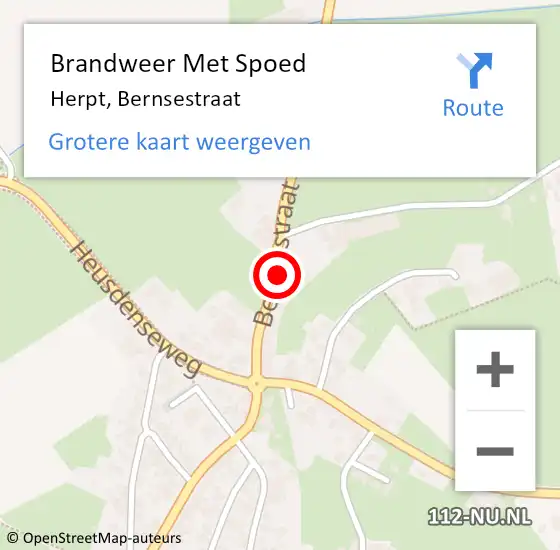 Locatie op kaart van de 112 melding: Brandweer Met Spoed Naar Herpt, Bernsestraat op 23 februari 2023 09:57