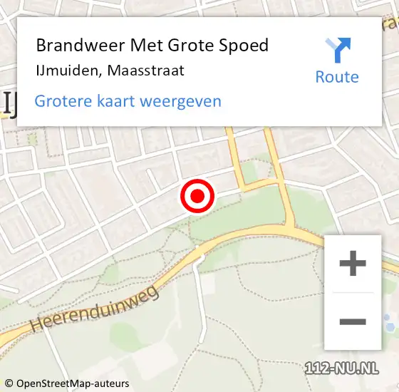 Locatie op kaart van de 112 melding: Brandweer Met Grote Spoed Naar IJmuiden, Maasstraat op 23 februari 2023 12:25