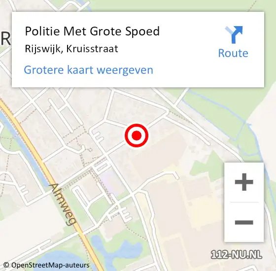 Locatie op kaart van de 112 melding: Politie Met Grote Spoed Naar Rijswijk, Kruisstraat op 23 februari 2023 13:30