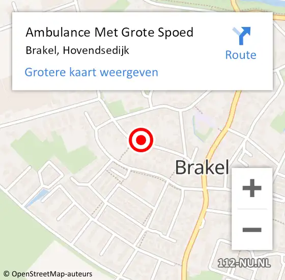 Locatie op kaart van de 112 melding: Ambulance Met Grote Spoed Naar Brakel, Hovendsedijk op 23 februari 2023 19:38