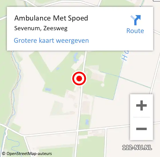 Locatie op kaart van de 112 melding: Ambulance Met Spoed Naar Sevenum, Zeesweg op 16 augustus 2014 17:46