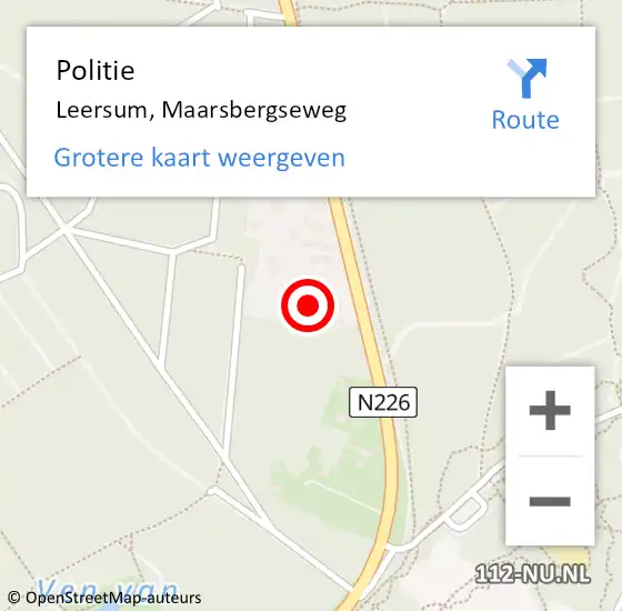 Locatie op kaart van de 112 melding: Politie Leersum, Maarsbergseweg op 24 februari 2023 00:26