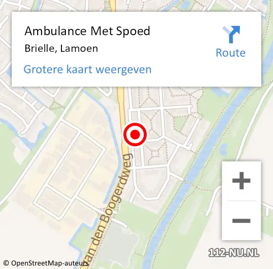 Locatie op kaart van de 112 melding: Ambulance Met Spoed Naar Brielle, Lamoen op 24 februari 2023 04:30