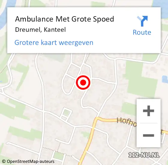 Locatie op kaart van de 112 melding: Ambulance Met Grote Spoed Naar Dreumel, Kanteel op 24 februari 2023 08:14