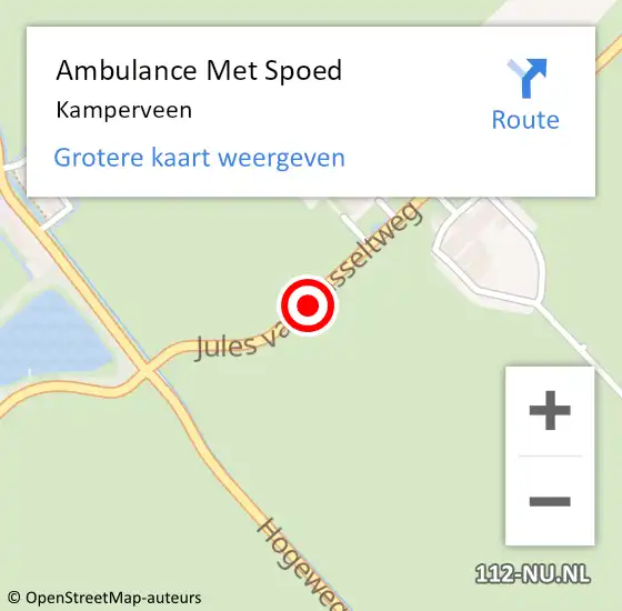Locatie op kaart van de 112 melding: Ambulance Met Spoed Naar Kamperveen op 24 februari 2023 17:41