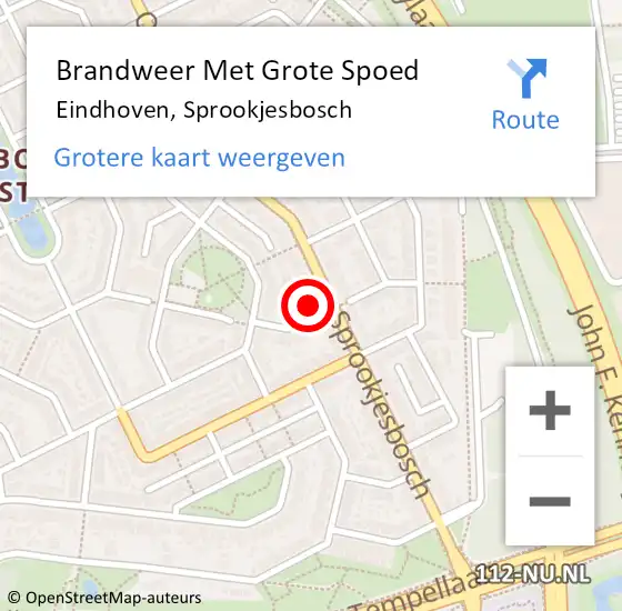 Locatie op kaart van de 112 melding: Brandweer Met Grote Spoed Naar Eindhoven, Sprookjesbosch op 24 februari 2023 18:40