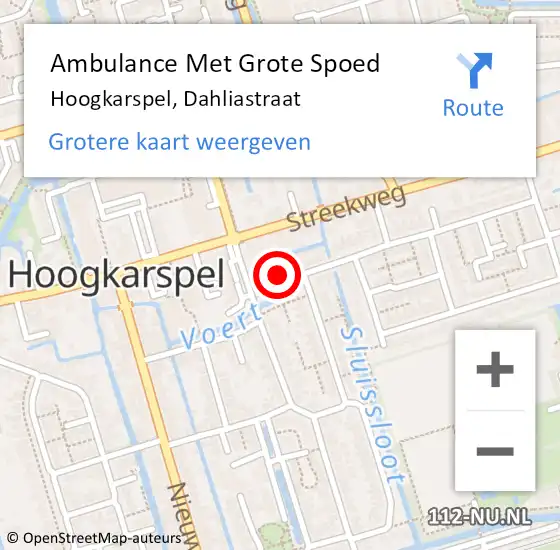 Locatie op kaart van de 112 melding: Ambulance Met Grote Spoed Naar Hoogkarspel, Dahliastraat op 24 februari 2023 19:08
