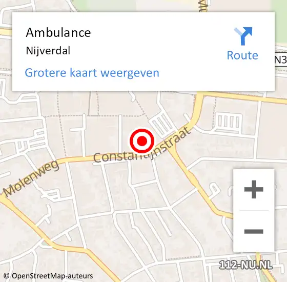 Locatie op kaart van de 112 melding: Ambulance Nijverdal op 25 februari 2023 15:44