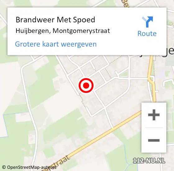 Locatie op kaart van de 112 melding: Brandweer Met Spoed Naar Huijbergen, Montgomerystraat op 25 februari 2023 15:49