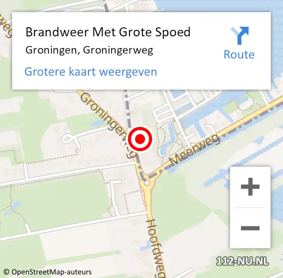 Locatie op kaart van de 112 melding: Brandweer Met Grote Spoed Naar Groningen, Groningerweg op 25 februari 2023 21:41
